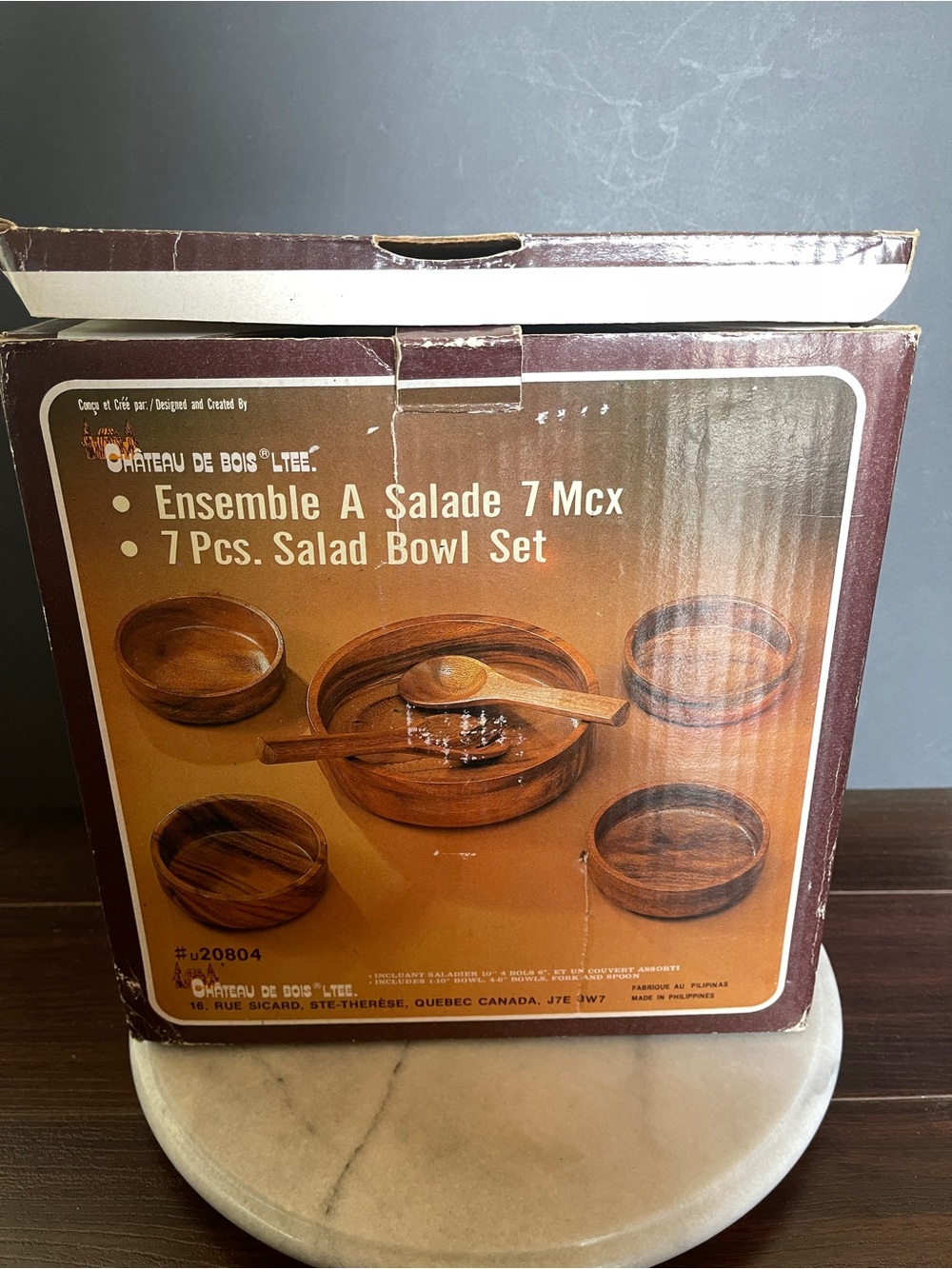 Chateau De Bois 7-Piece Wooden Salad Bowl Set - Brown monkey wood Philippines